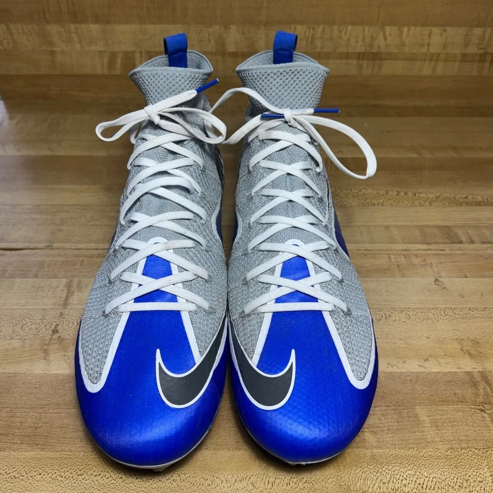 Nike Vapor Untouchable Pro 360 Football Cleats Grey Royal Blue FQ0235-003 Sz 15